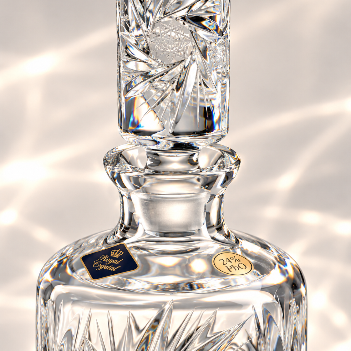 Royale Pinwheel Perfume Decanter, Large - Clear, Close-up