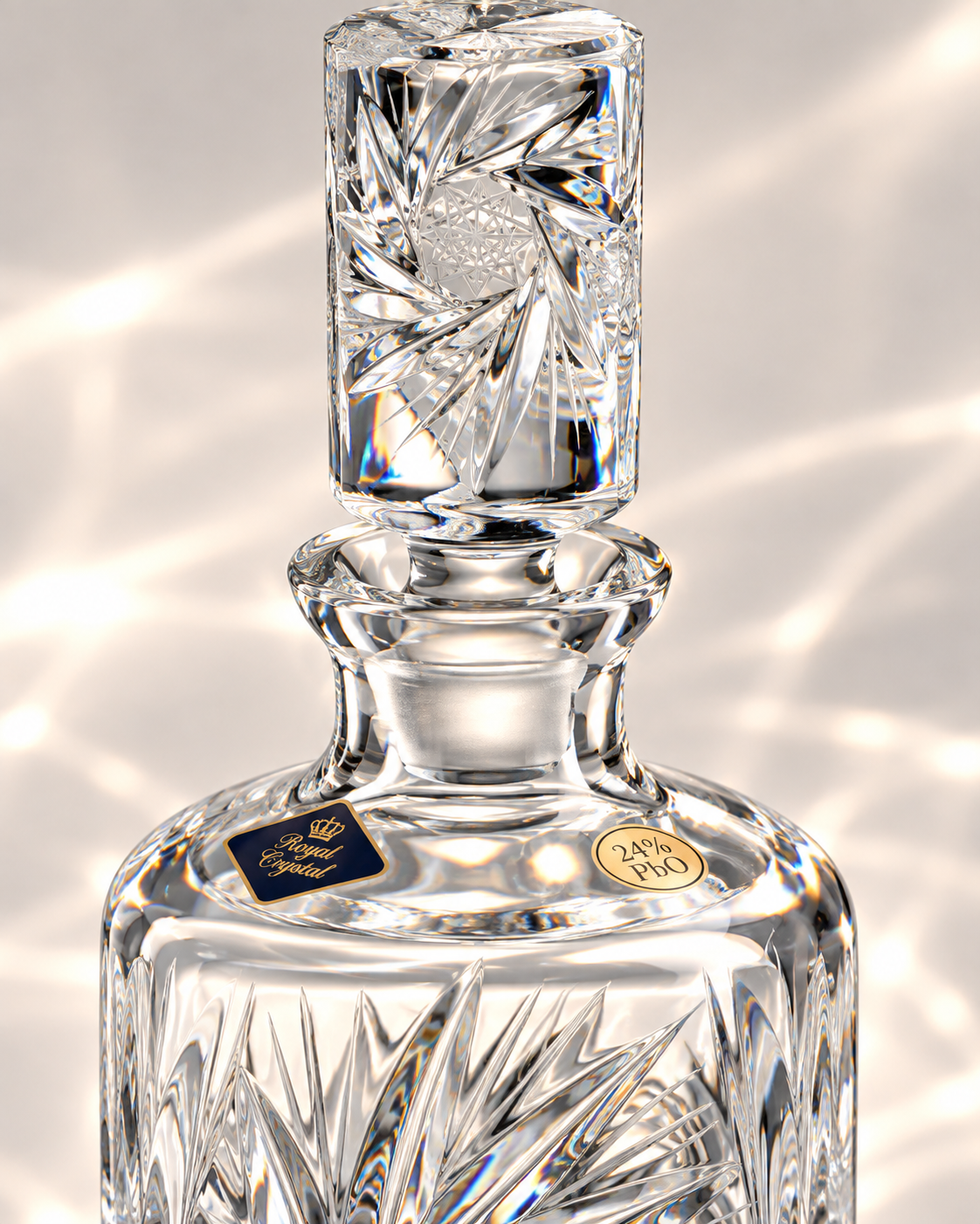 Royale Pinwheel Perfume Decanter, Large - Clear, Close-up