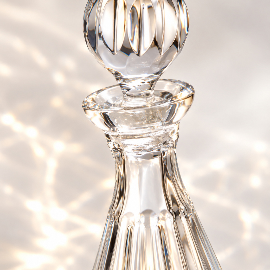 Flute Ribbed Perfume Bottle - Clear, Close-up