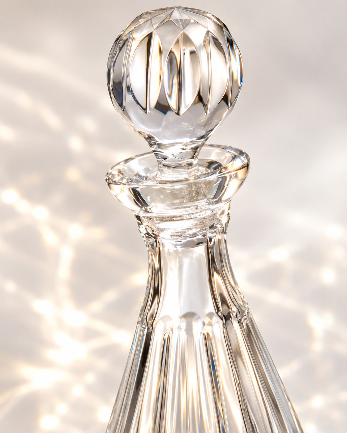 Flute Ribbed Perfume Bottle - Clear, Close-up