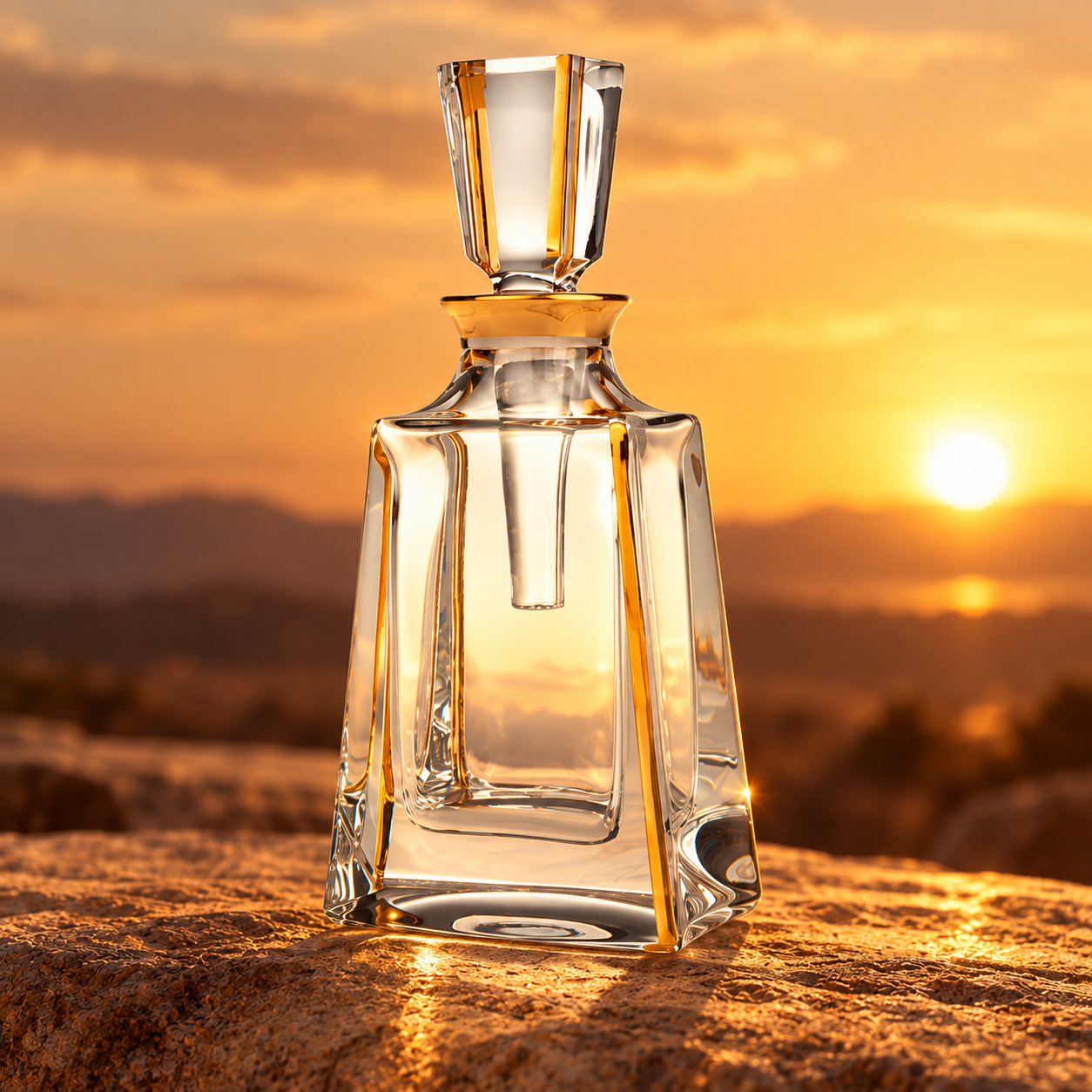 Kathrene Pinstripe Perfume Flacon - Gold