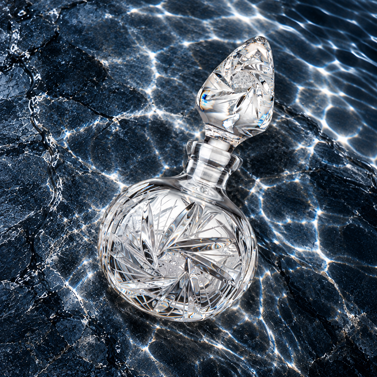 Atelier Pinwheel Perfume Flacon, Round - Clear