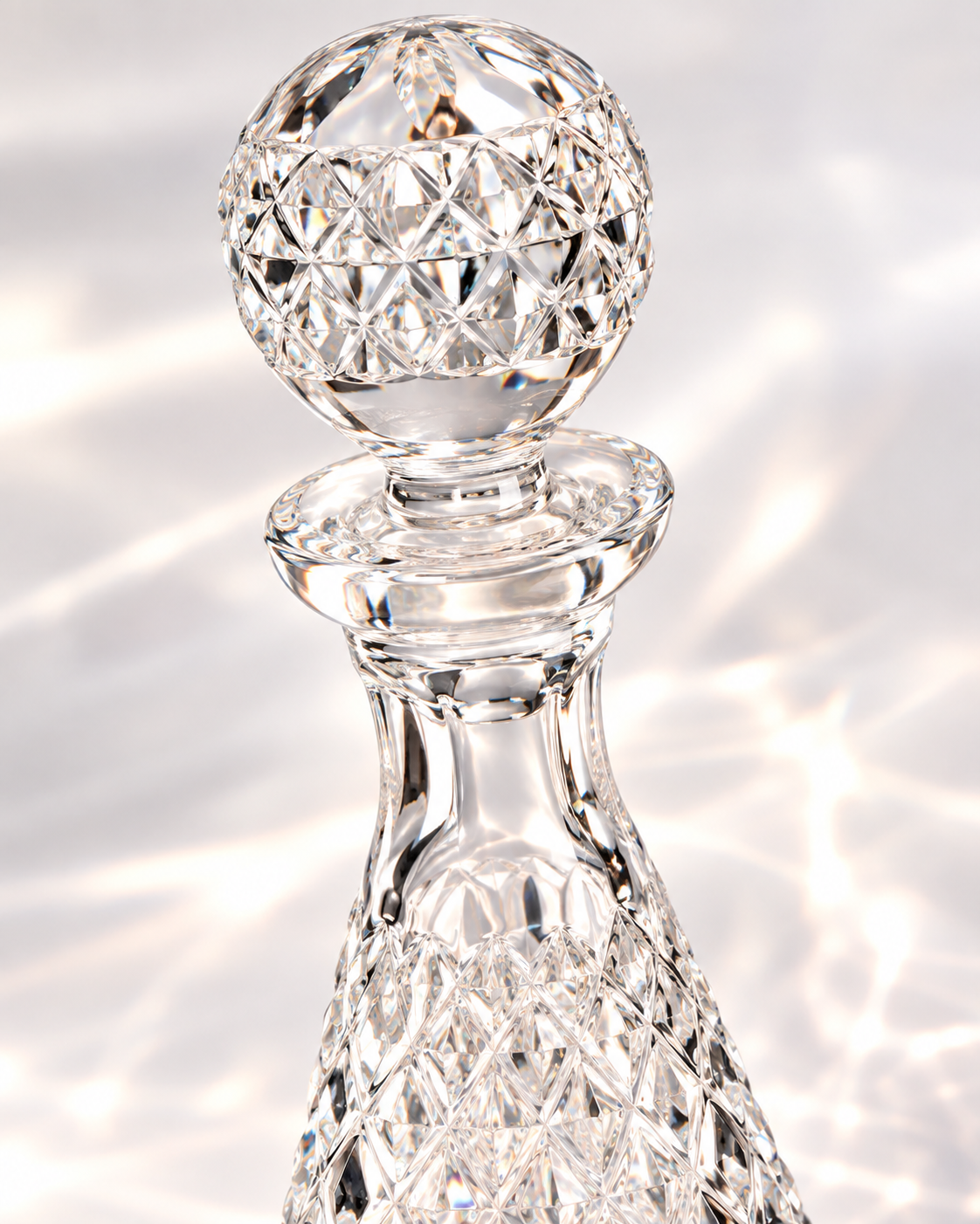 Flute Diamond Perfume Bottle - Clear, Close-up
