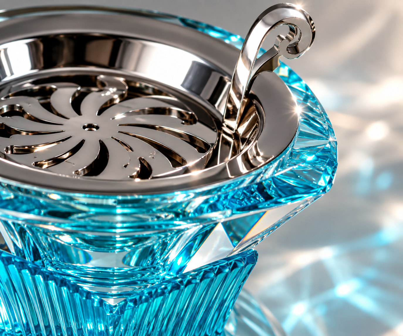 Aqua Lumière Crystal Incense Burner, Close-up