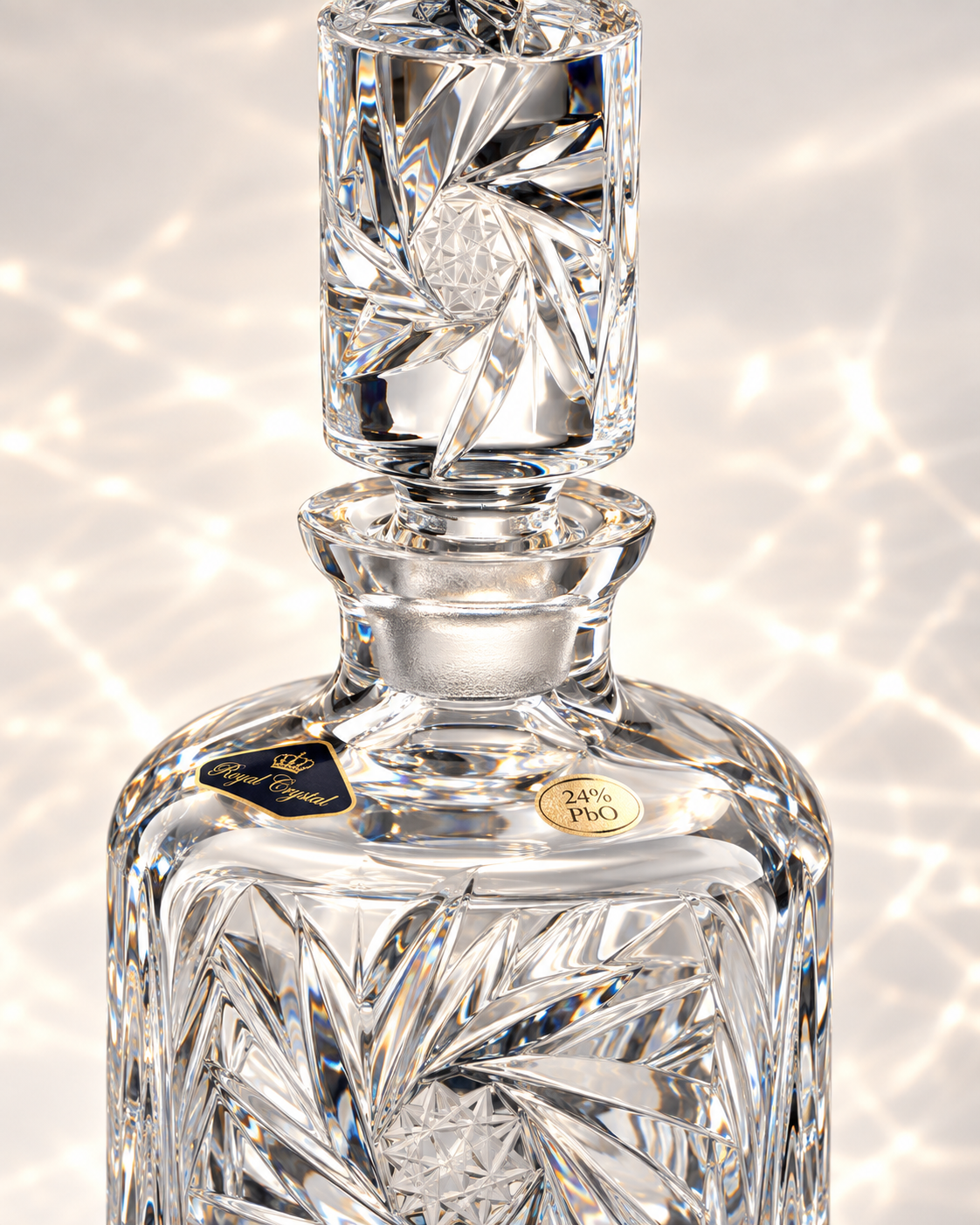 Royale Pinwheel Perfume Decanter, Small - Clear, Close-up