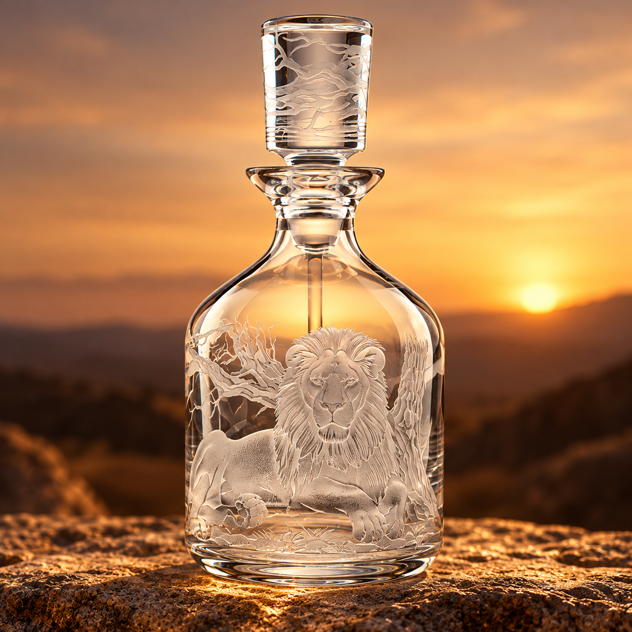Grand Lion Perfume Decanter - Clear