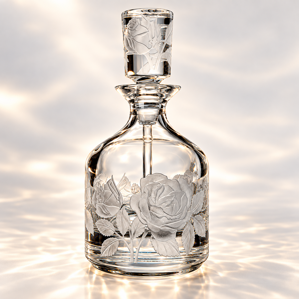 Grand Roses Perfume Decanter - Clear