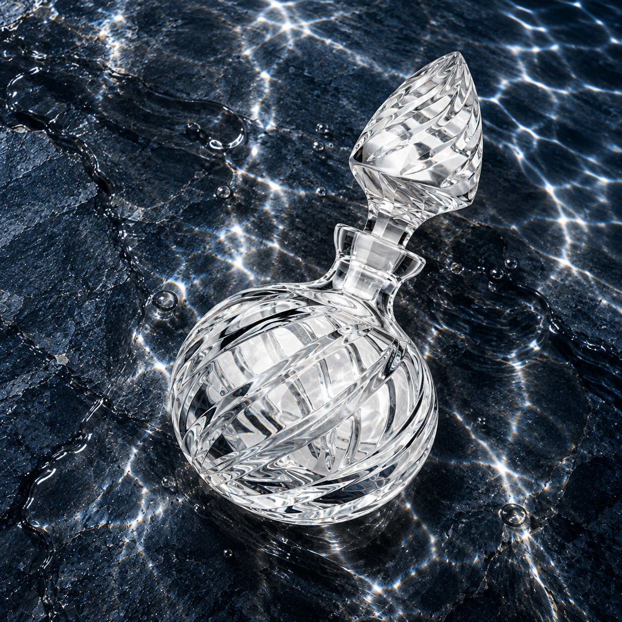 Atelier Swirl Perfume Flacon, Round - Clear