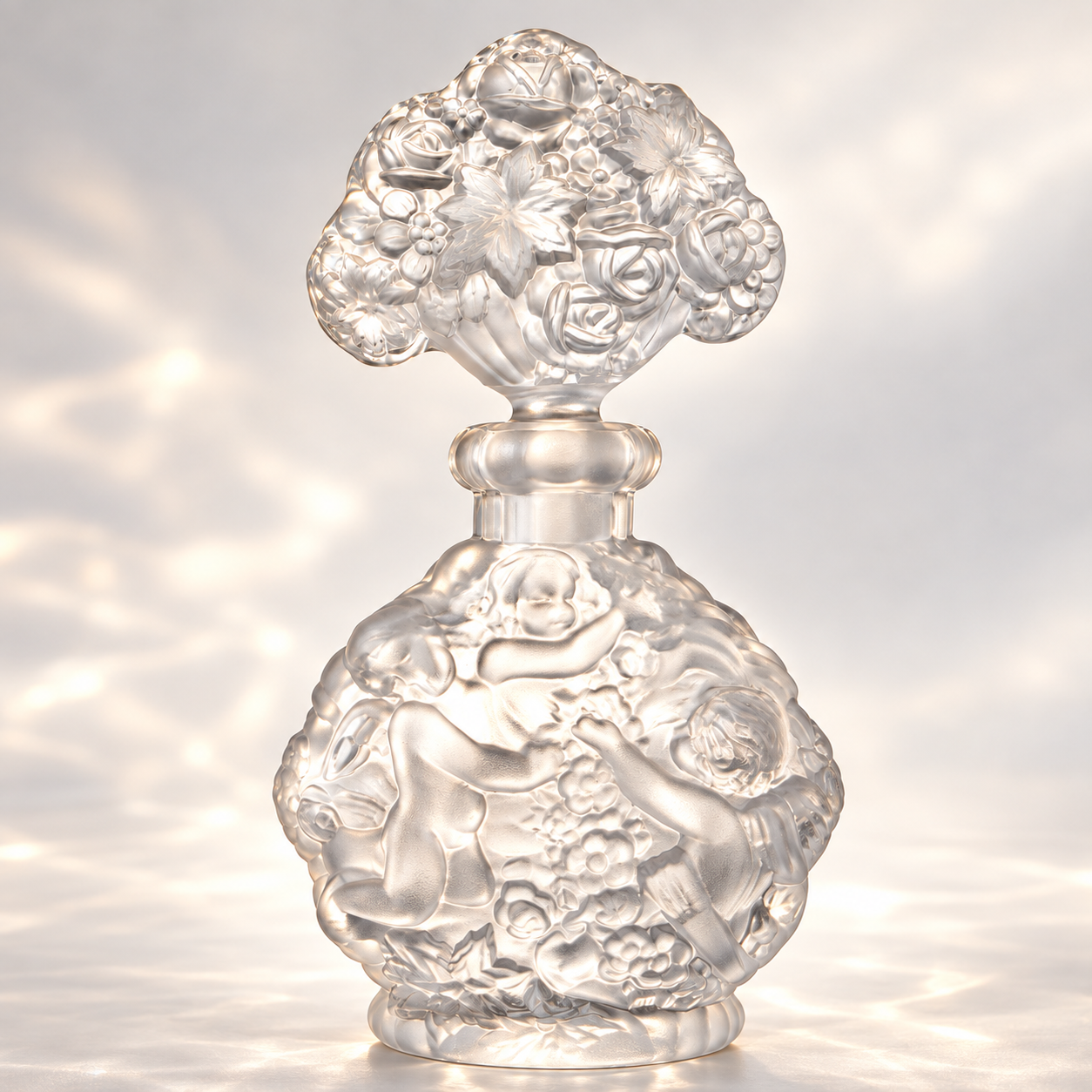 Cherubim Angels Perfume Flacon - Frosted Clear