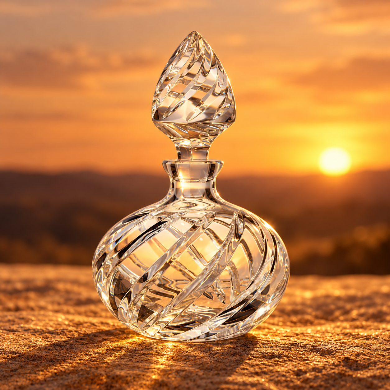 Atelier Swirl Perfume Flacon, Squat - Clear