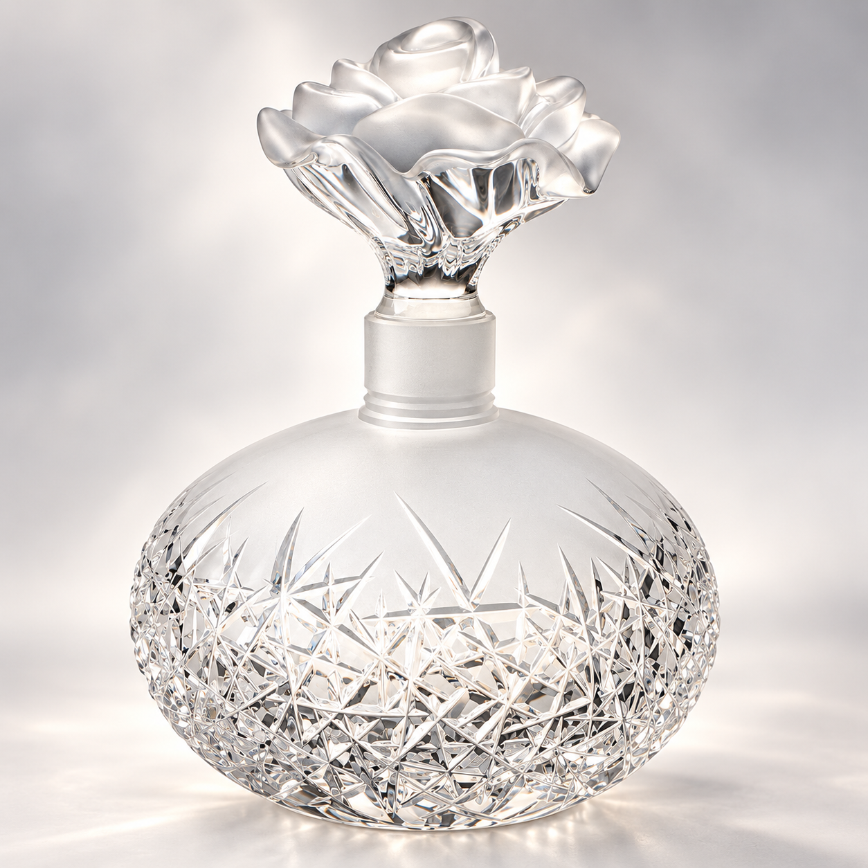 Grand Dome Perfume Flacon, Star Cut - Clear