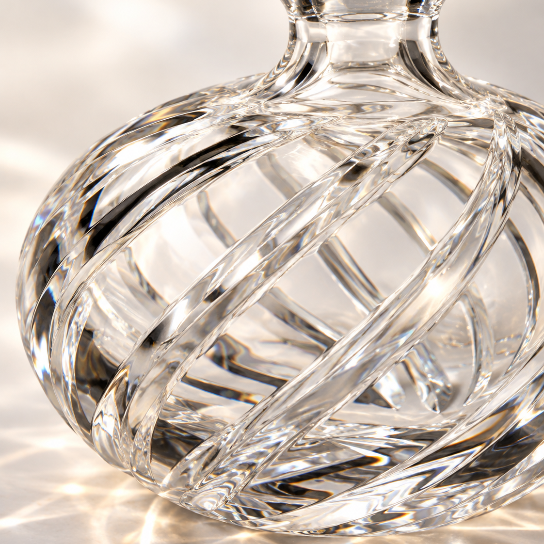 Atelier Swirl Perfume Flacon, Squat - Clear, Close-up