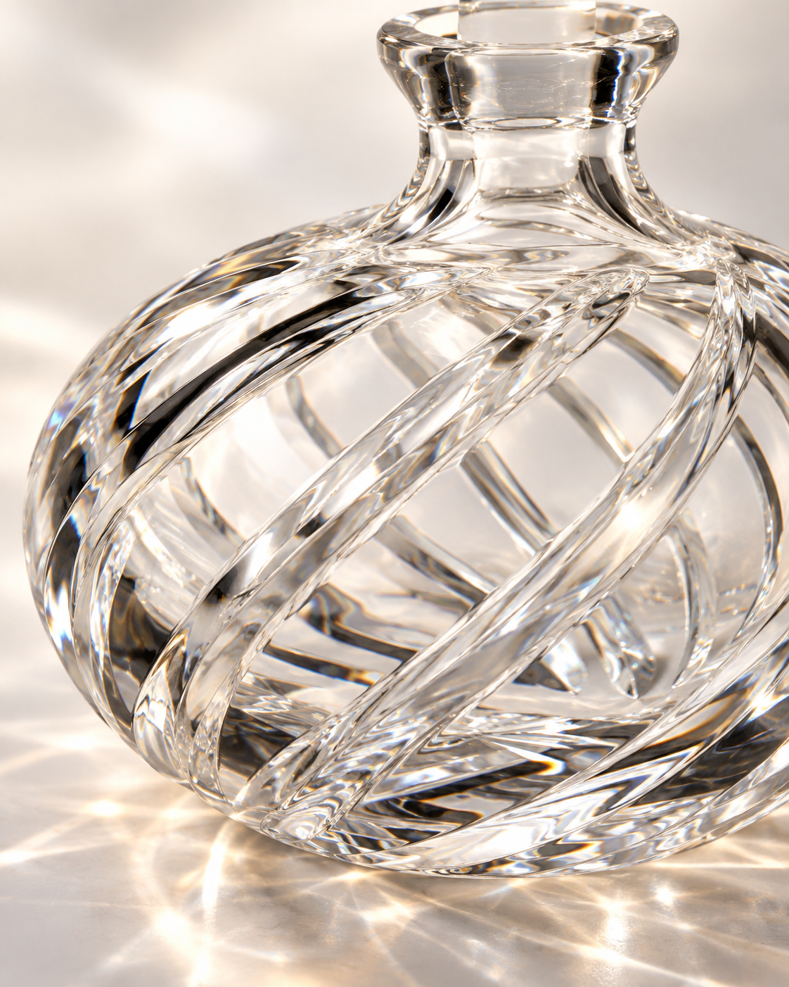 Atelier Swirl Perfume Flacon, Squat - Clear, Close-up