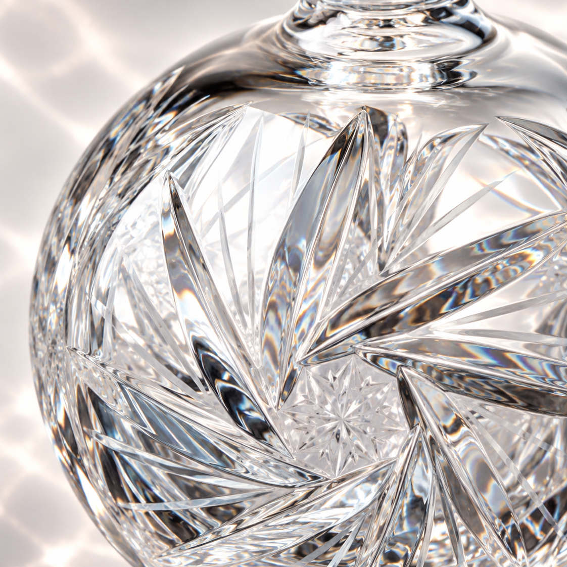 Atelier Pinwheel Perfume Flacon, Round - Clear, Close-up