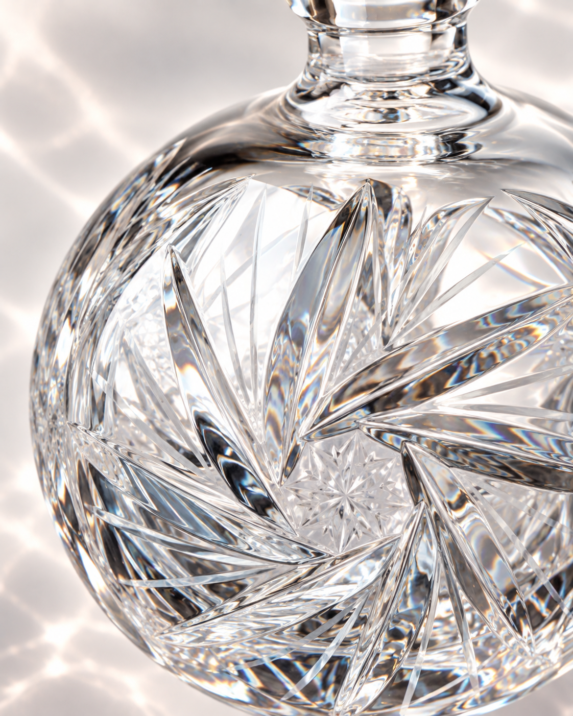 Atelier Pinwheel Perfume Flacon, Round - Clear, Close-up