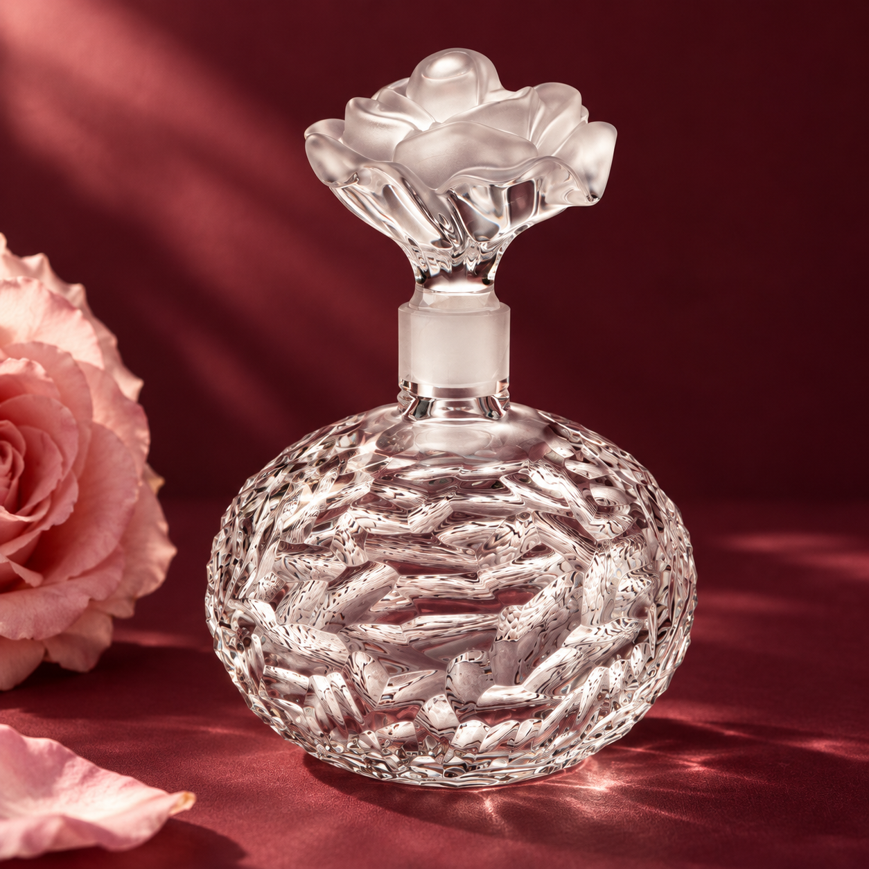 Grand Dome Perfume Flacon, Pebble Cut - Clear