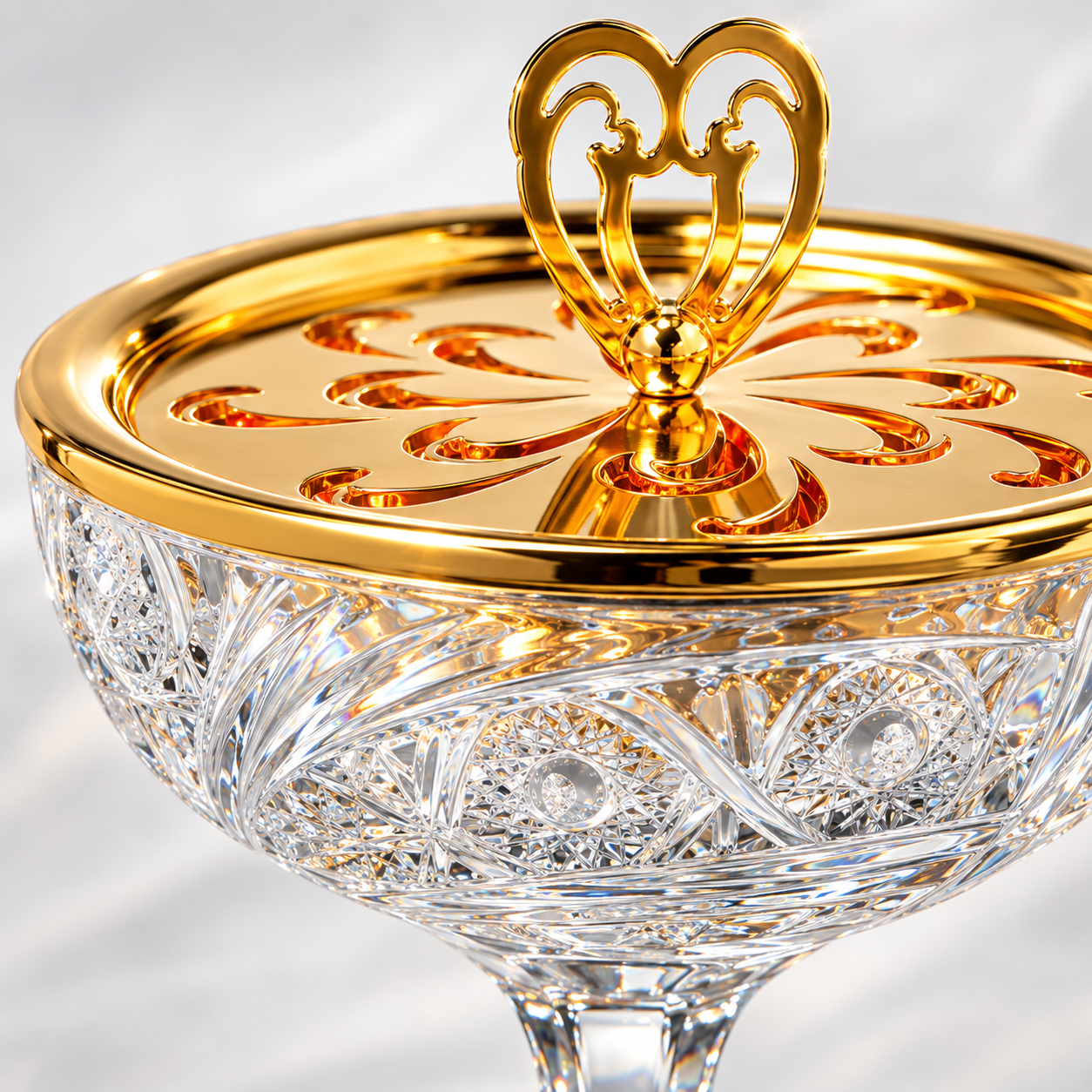 Cristal Coeur Incense Burner Set, Close-up