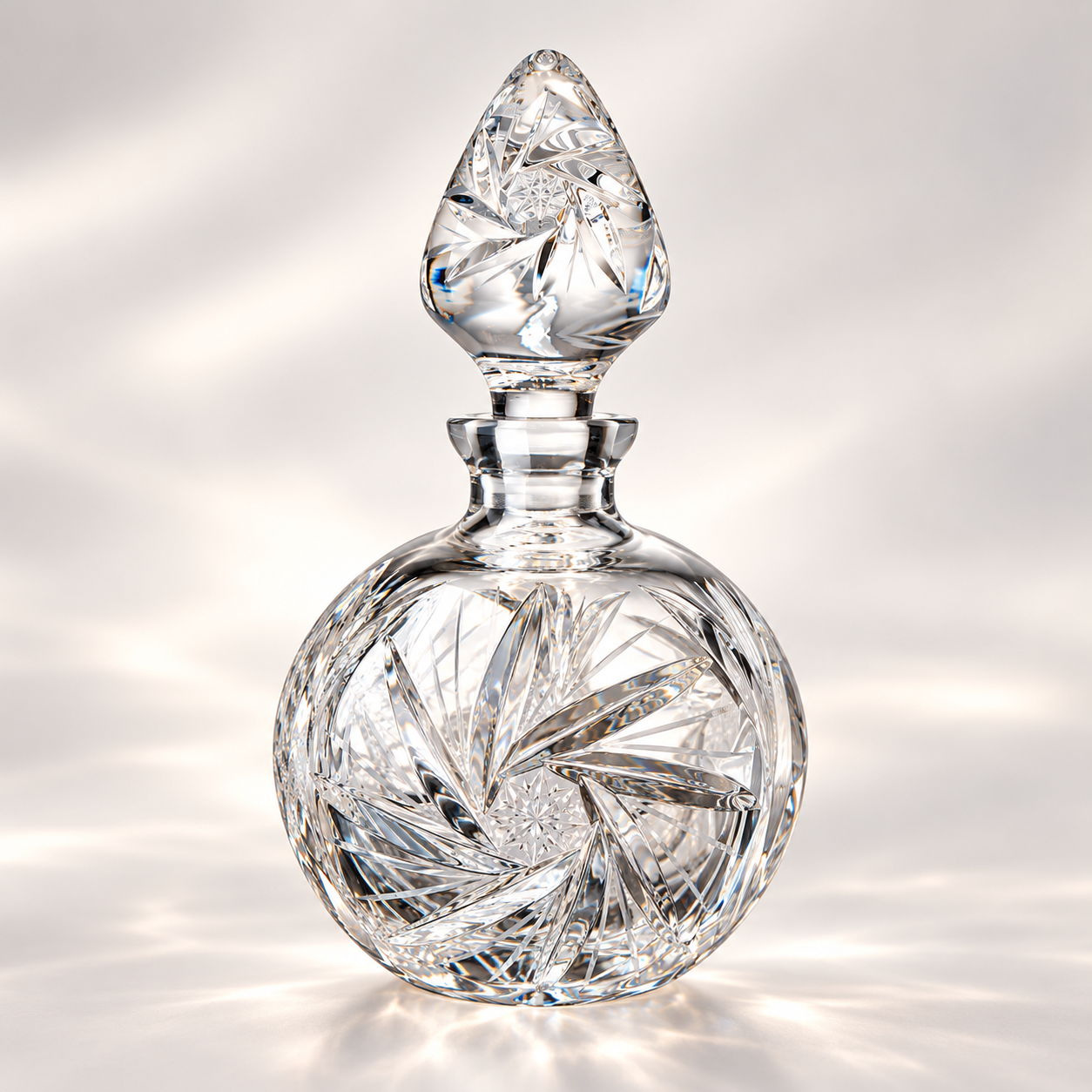 Atelier Pinwheel Perfume Flacon, Round - Clear
