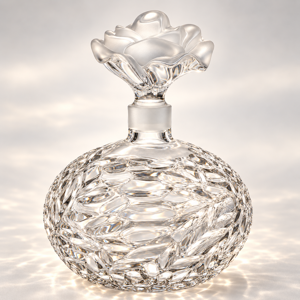 Grand Dome Perfume Flacon, Pebble Cut - Clear