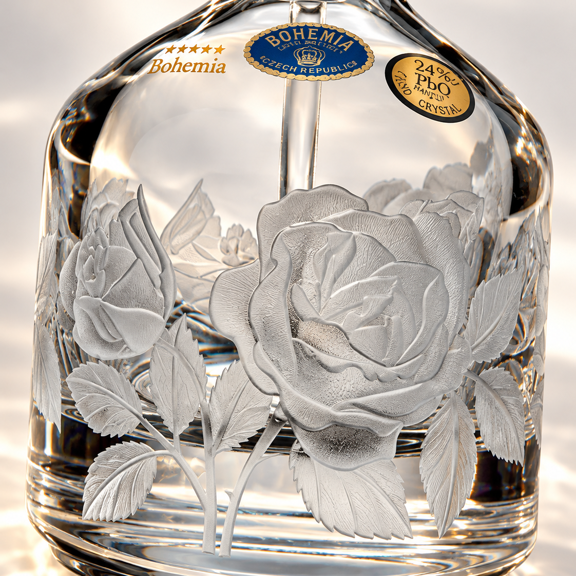 Grand Roses Perfume Decanter - Clear, Close-up