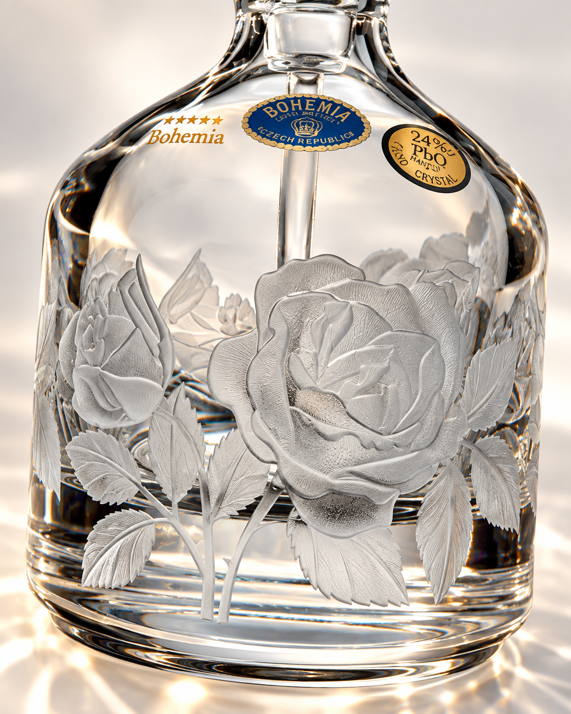 Grand Roses Perfume Decanter - Clear, Close-up
