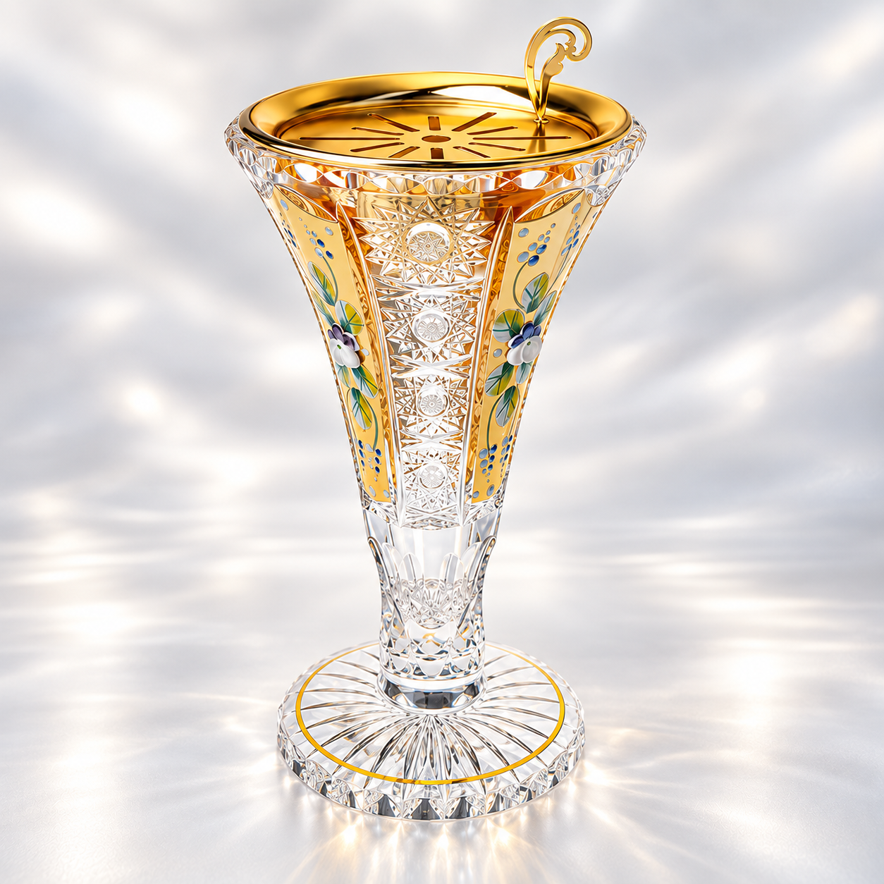 Florale Grand Trumpet Crystal Incense Burner