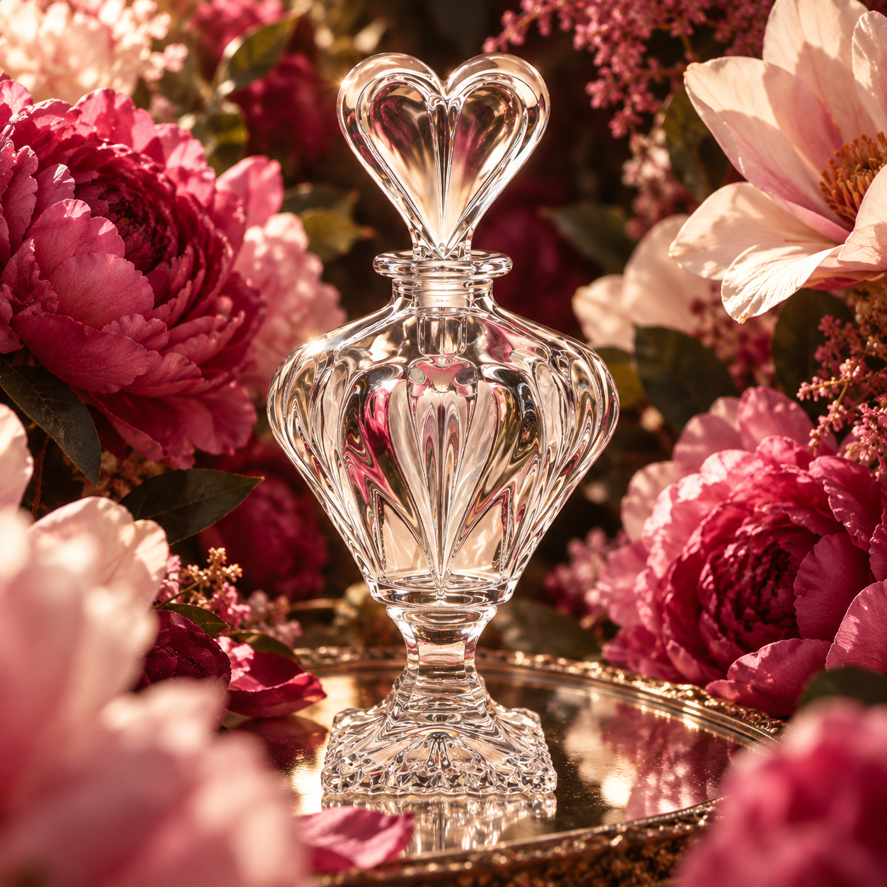Coeur Footed Perfume Flacon - Clear