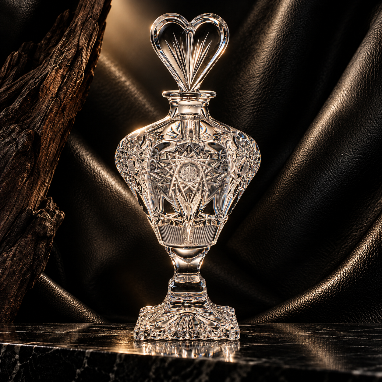 Coeur Footed Perfume Flacon - Clear