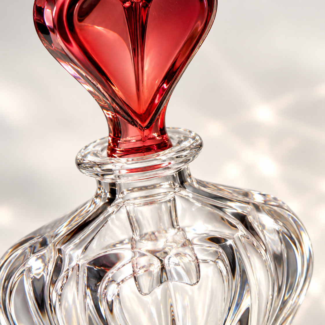 Coeur Footed Perfume Flacon - Rose, Close-up