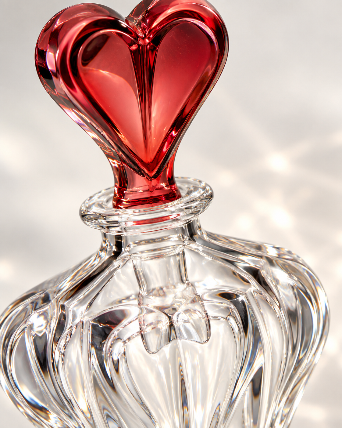 Coeur Footed Perfume Flacon - Rose, Close-up